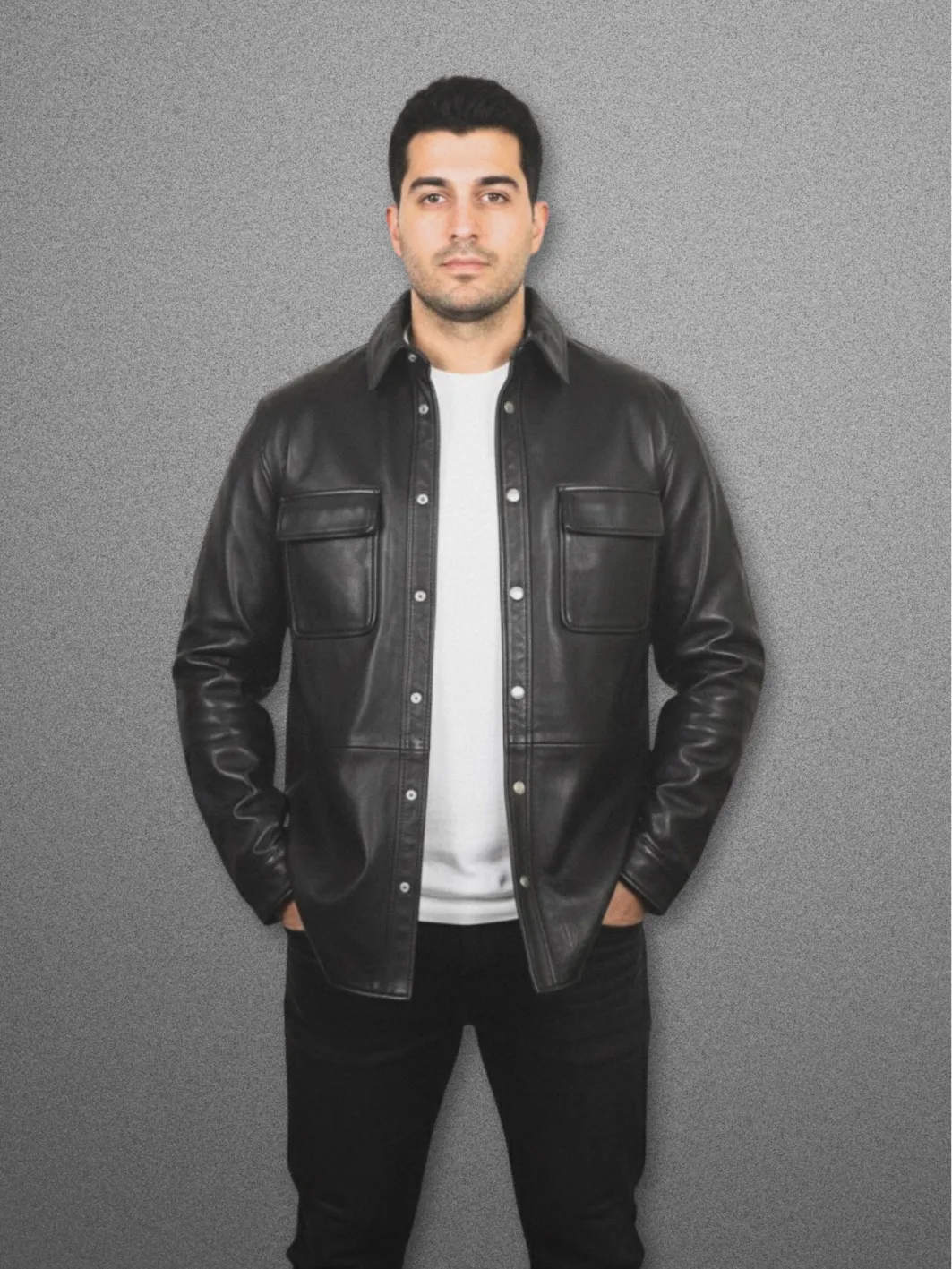 BARATES Leather Overshirt Jacket