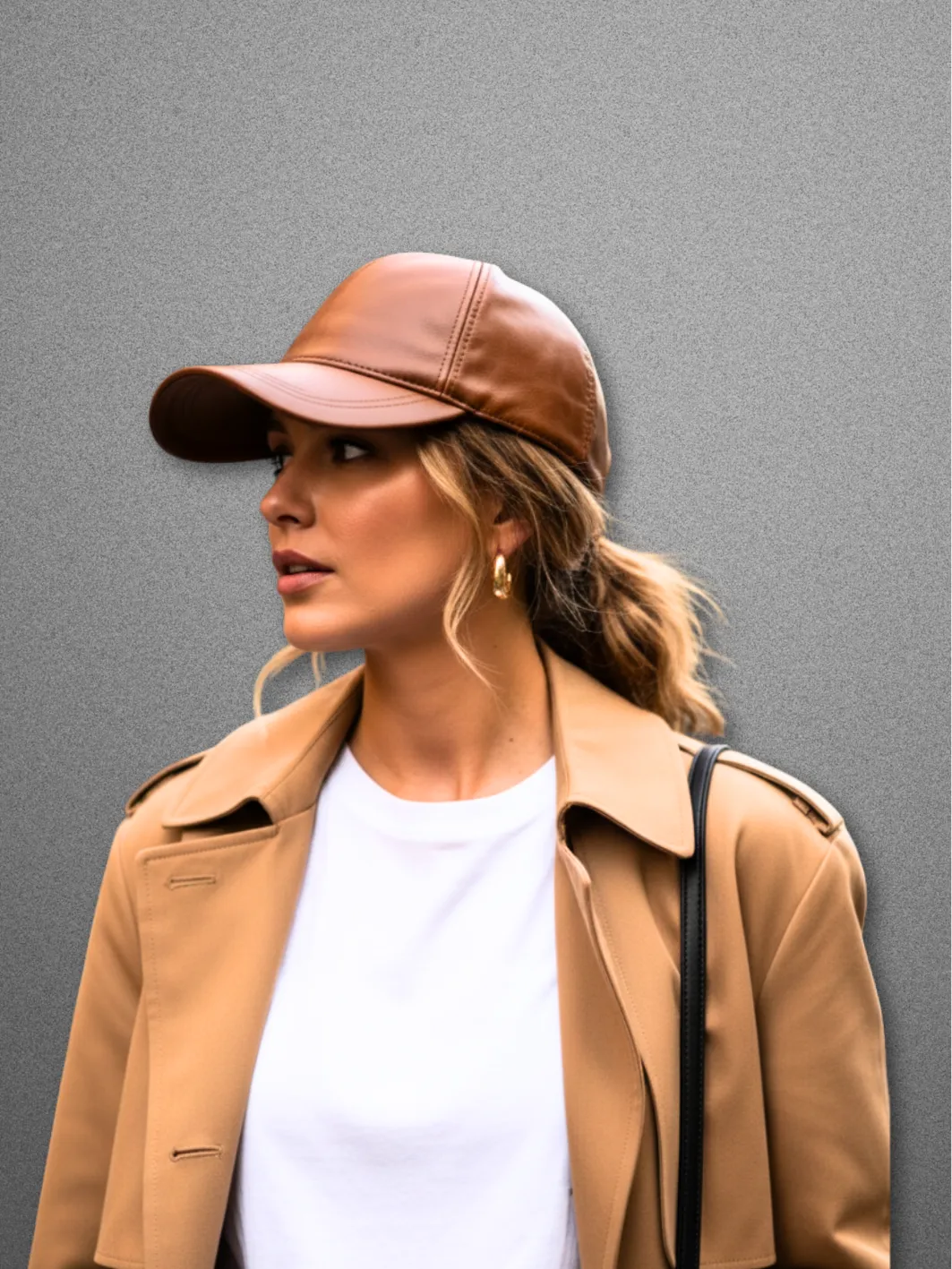 THAIS Leather Unisex Baseball Cap Cognac