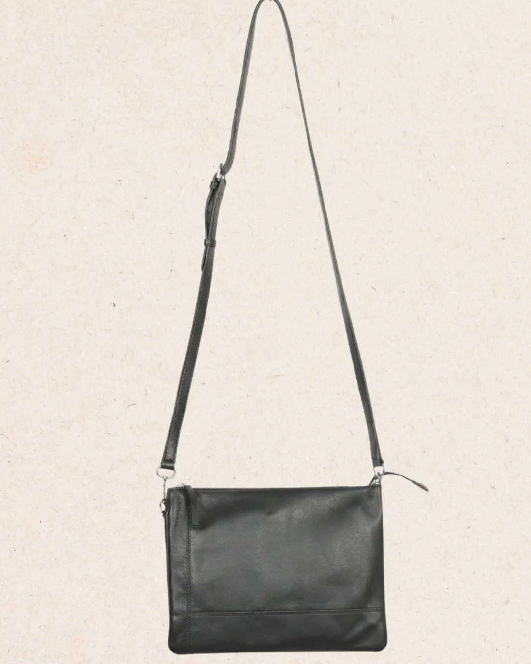MYRINE Leather Cross Body Bag Black